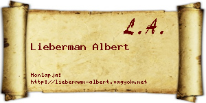 Lieberman Albert névjegykártya