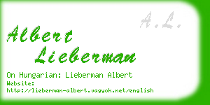 albert lieberman business card